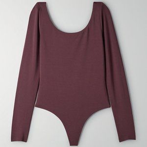 Aritzia Wilfred Sonnet Bodysuit Carob Chip Purple